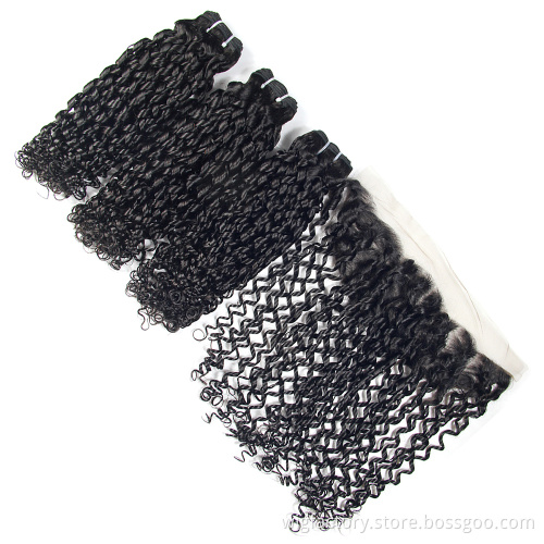New style no tangle no shedding eurasian hair vendors, pixel curl virgin hair bundles with frontal